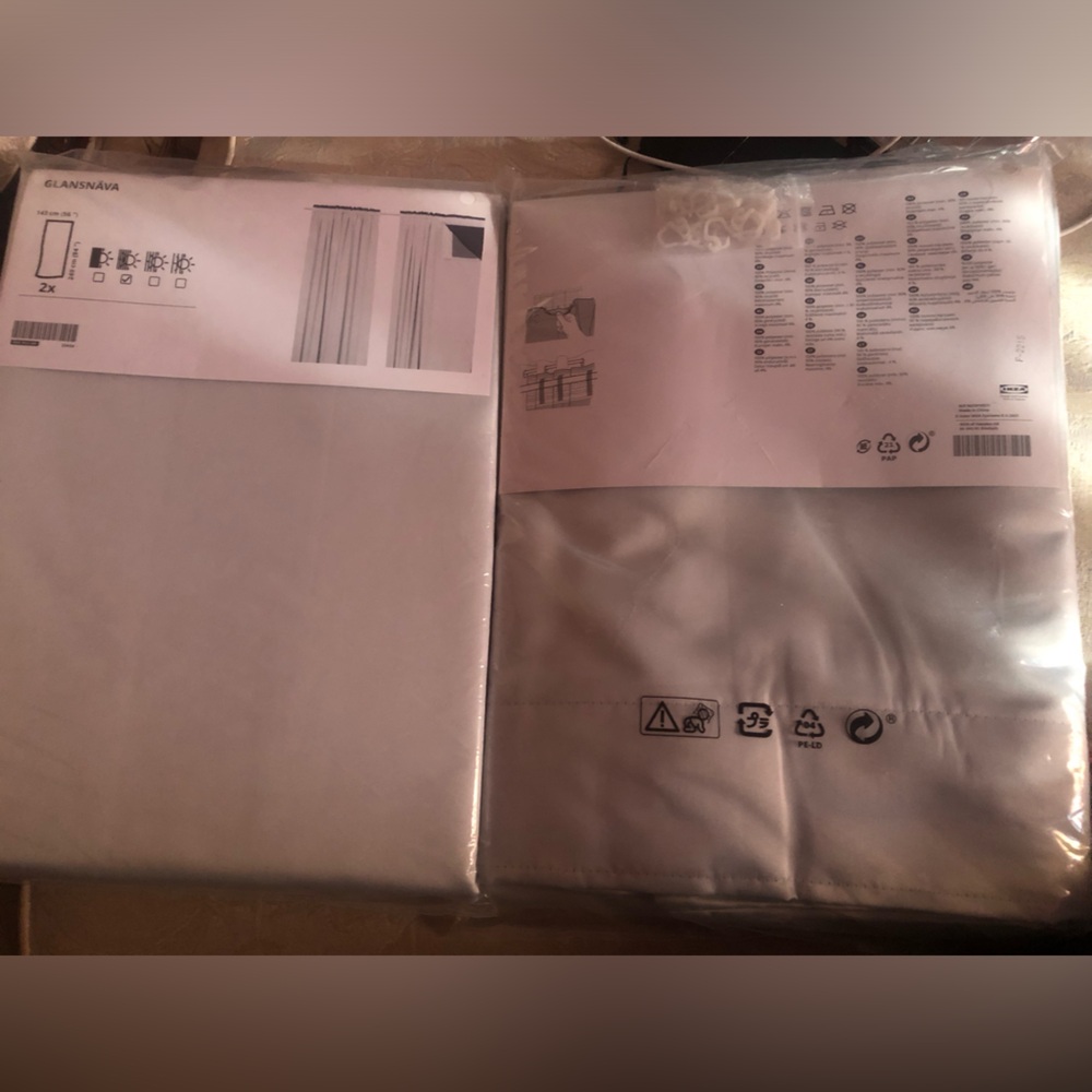 Ikea Glansnava Curtain Panels. 2 packages of 2